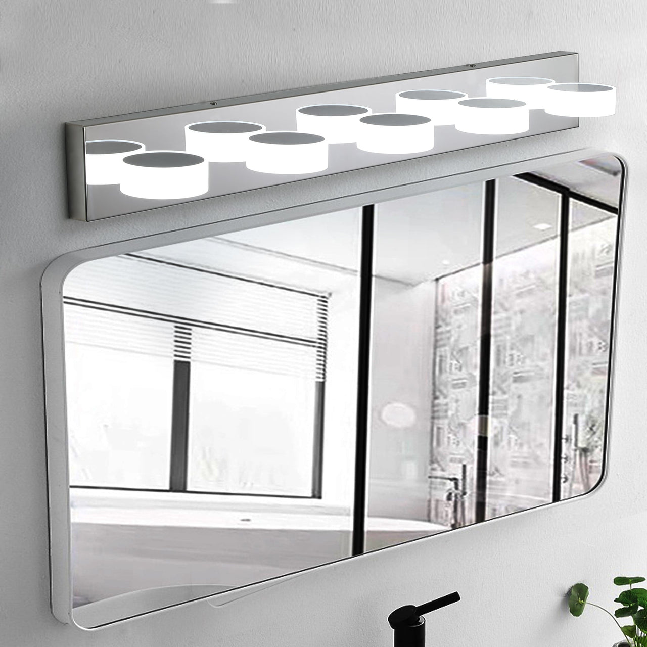 Modern 5-Light LED Vanity Light Fixture in Chrome Finish with Acrylic