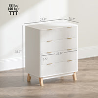 Thumbnail for 4 Drawer Fluted Chest Of Drawers With Gold Finger Pulls And 4 Wood Legs