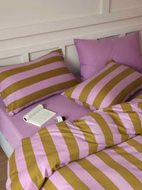 Thumbnail for Dopamine Stripe Cotton Queen Size Duvet Cover Set With Pillowcases