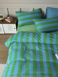 Thumbnail for Dopamine Stripe Cotton Queen Size Duvet Cover Set With Pillowcases