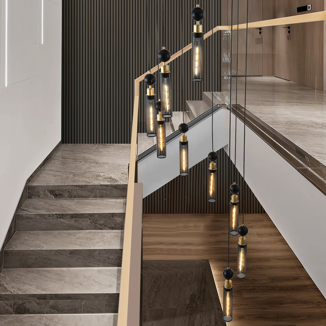 Modern Industrial Multi-Light Pendant Chandelier