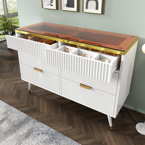 Sideboard Cabinet Dresser With 6 Drawers