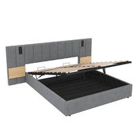 Thumbnail for King Upholstered Bed With Charging Station