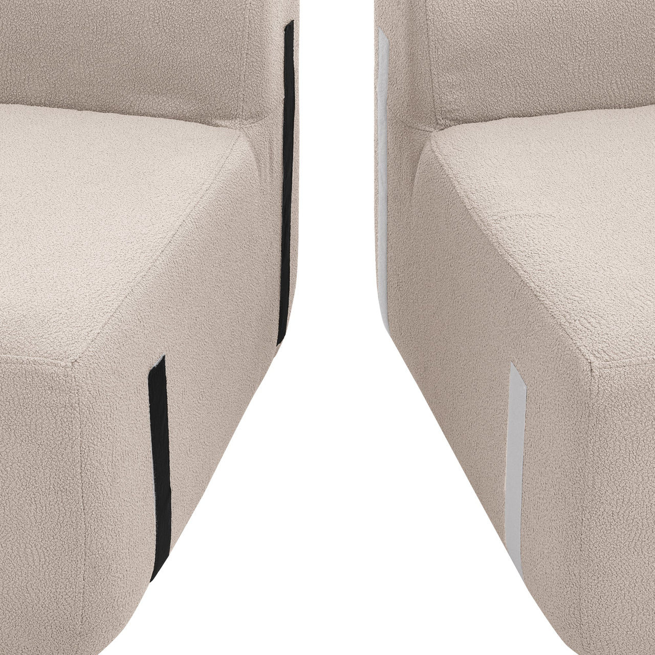 Curved Modular Sectional Sofa in Lamb's Wool Fabric