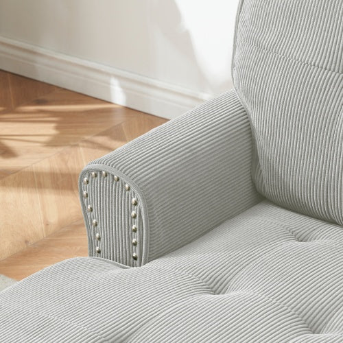 Upholstered Lounge Chair For Bedroom Living Room With Rivets