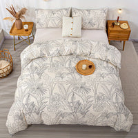 Thumbnail for Elegant Leaf Print 3Piece Duvet Cover Set