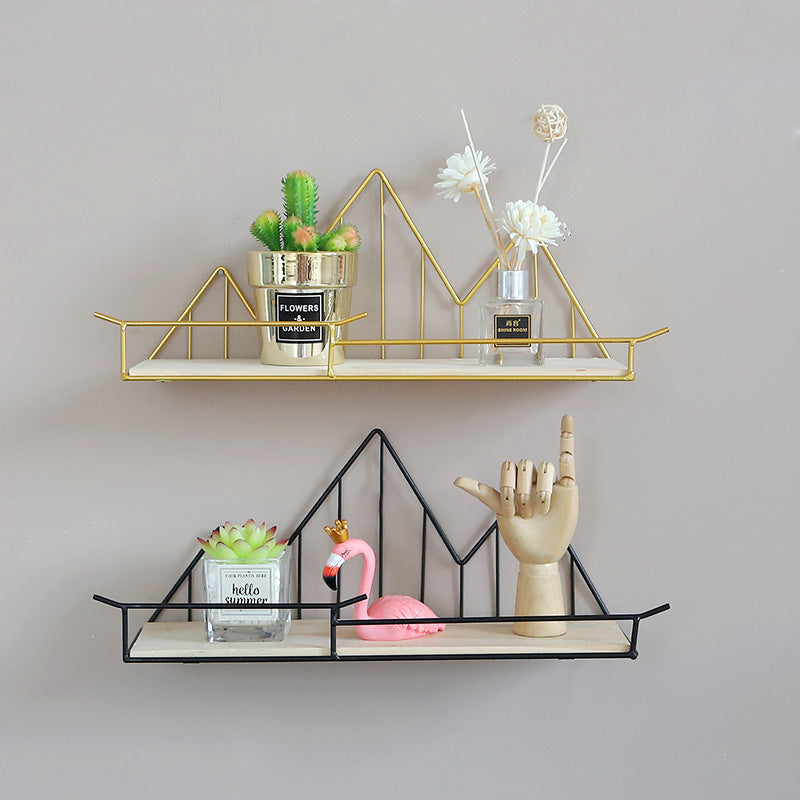 Nordic Simple Iron Landscape Design Wall Decorations Storage Rack