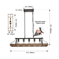 Thumbnail for Black and Faux Wood Grain Pendant Light