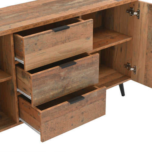 Cabinet With Adjustable Shelves with Three Drawers