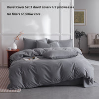 Thumbnail for Dark Grey Microfiber Duvet Cover Set with Zipper