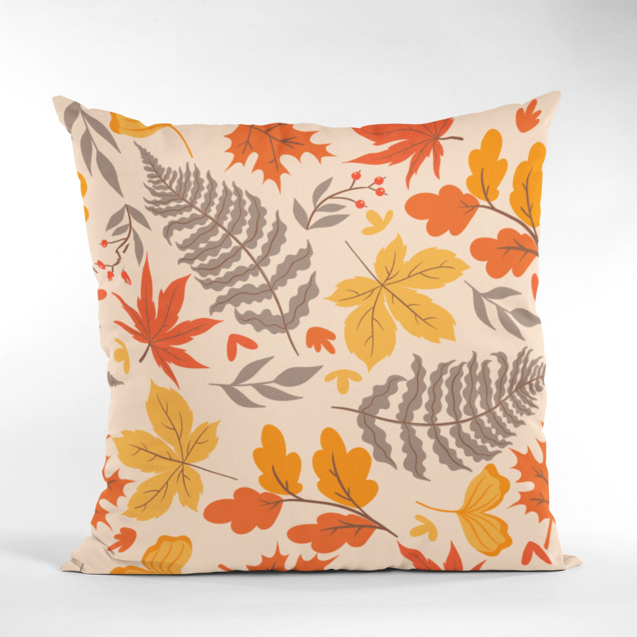 Fall Leaves Printed Cushion Cover