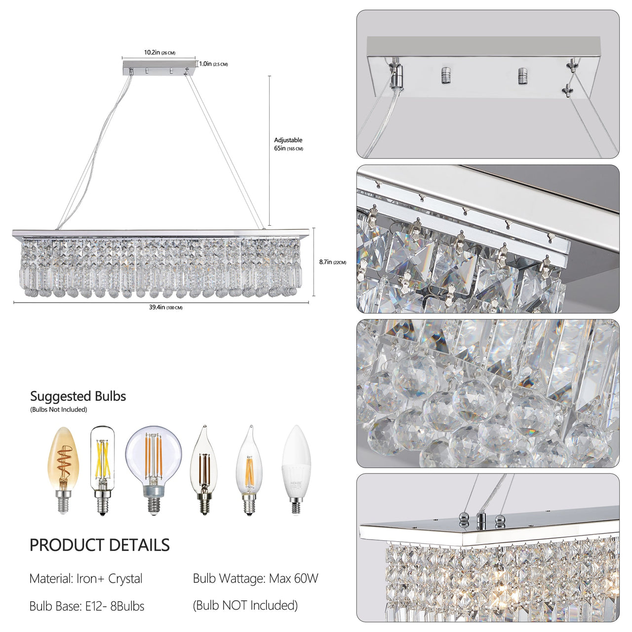Modern Crystal Chandelier - 8-Light