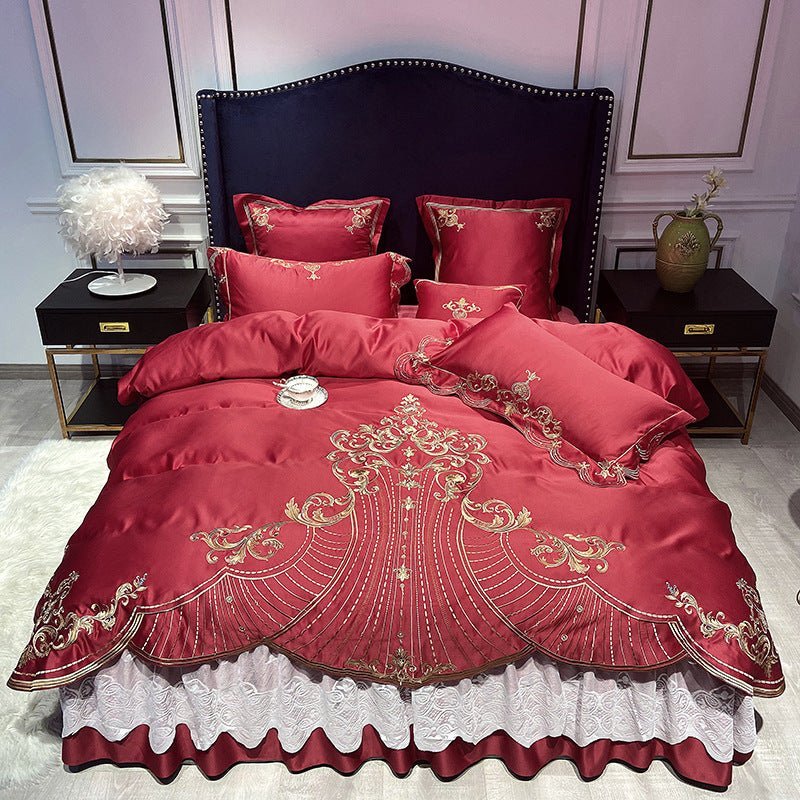 European Style Four - Piece Bed Skirt Set - Casatrail.com