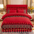 European Style Quilted Duvet Cover with Bed Skirt