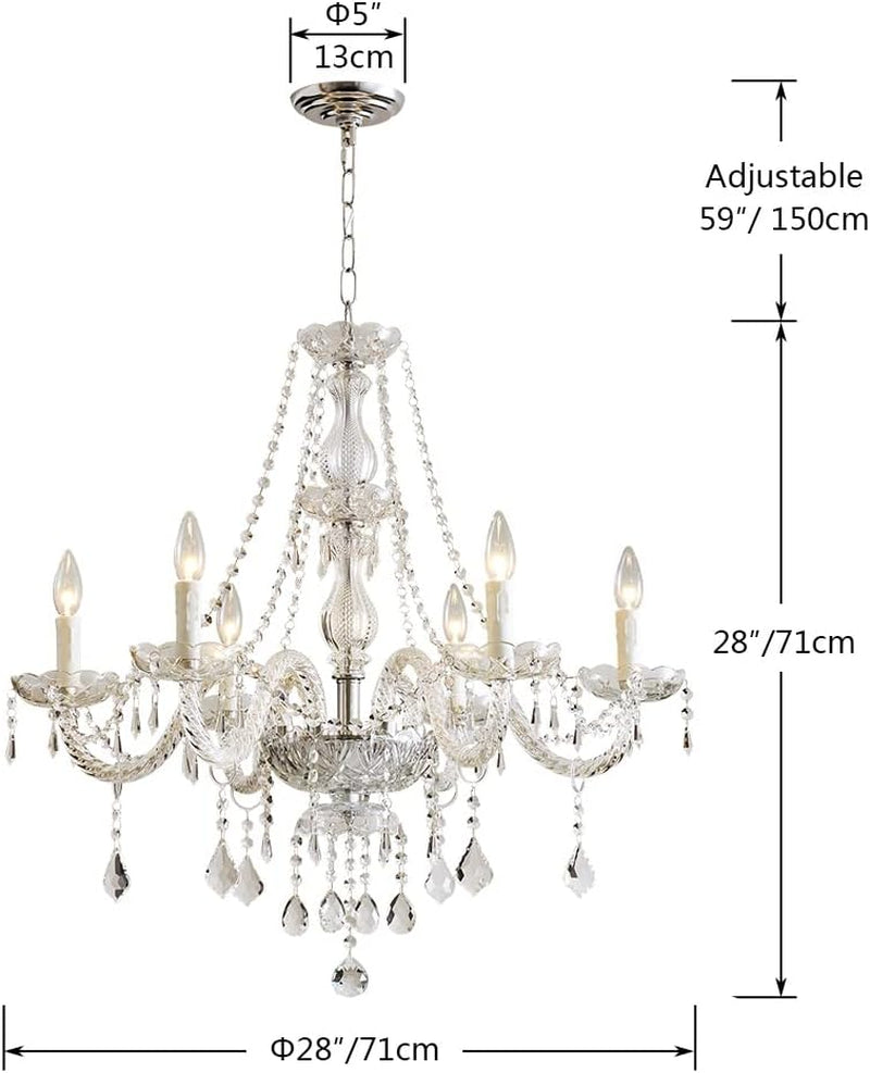 6-Light Modern Crystal Chandelier