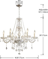 Thumbnail for 6-Light Modern Crystal Chandelier