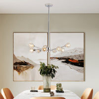 Thumbnail for 9 Lights Chrome Chandelier for Living Room