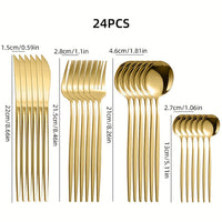 Thumbnail for 24Piece DishwasherSafe Stainless Steel Cutlery Set