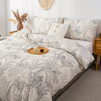 Thumbnail for Elegant Leaf Print 3Piece Duvet Cover Set