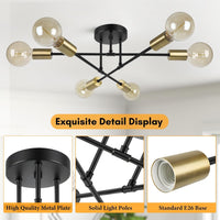 Thumbnail for 6-Light Farmhouse Semi Flush Mount Ceiling