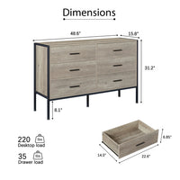Thumbnail for Wooden Dresser With 6 Drawers