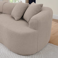 Thumbnail for Curved Modular Sectional Sofa in Lamb's Wool Fabric