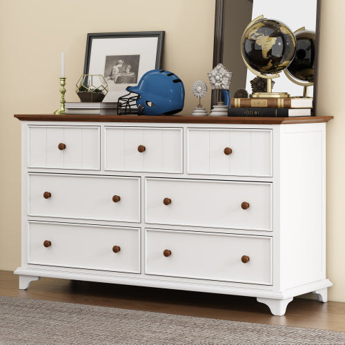 Wooden Captain Seven-Drawer Dresser For Bedroom