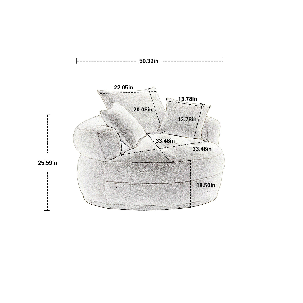 Chenille Sponge single sofa
