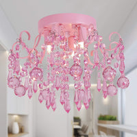 Thumbnail for Small Pink Crystal Chandelier
