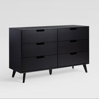 Thumbnail for Mid-Century Hans 6-Drawer Dresser With Cut-Out Handles, Black