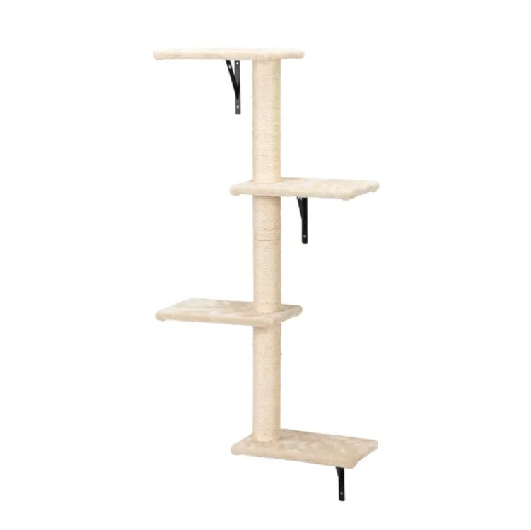 5 Pcs Wall Mounted Cat Climber Set With Scratching Posts