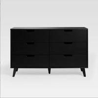 Thumbnail for Mid-Century Hans 6-Drawer Dresser With Cut-Out Handles, Black