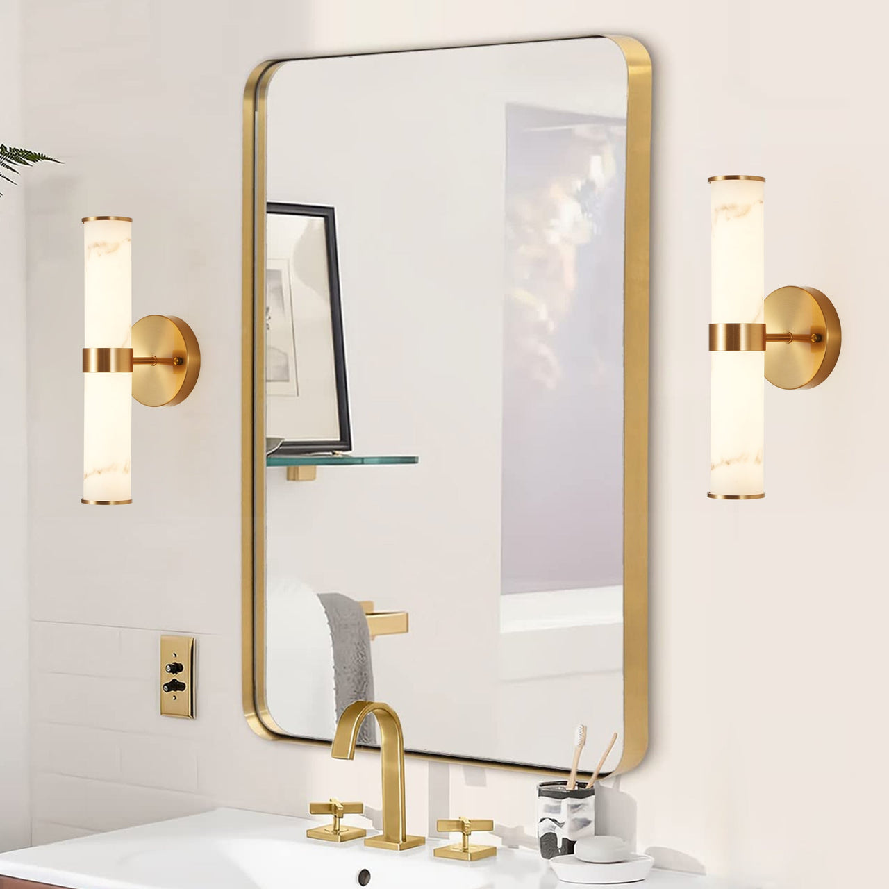 Golden and Elegant Resin Wall Sconce