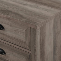 Thumbnail for Transitional Farmhouse Framed 3-Drawer Nightstand With Cup Handles - Grey Wash