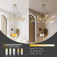 Thumbnail for Golden Modern Chandelier Light Fixture