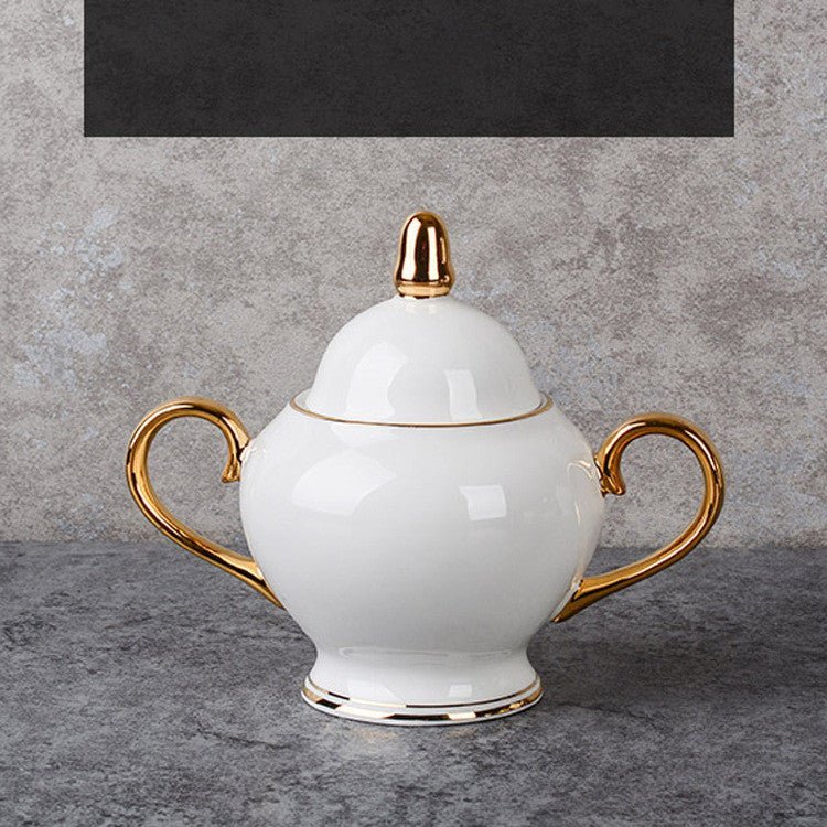 Gold - Painted Bone China Coffee Cup and Saucer Set - Casatrail.com