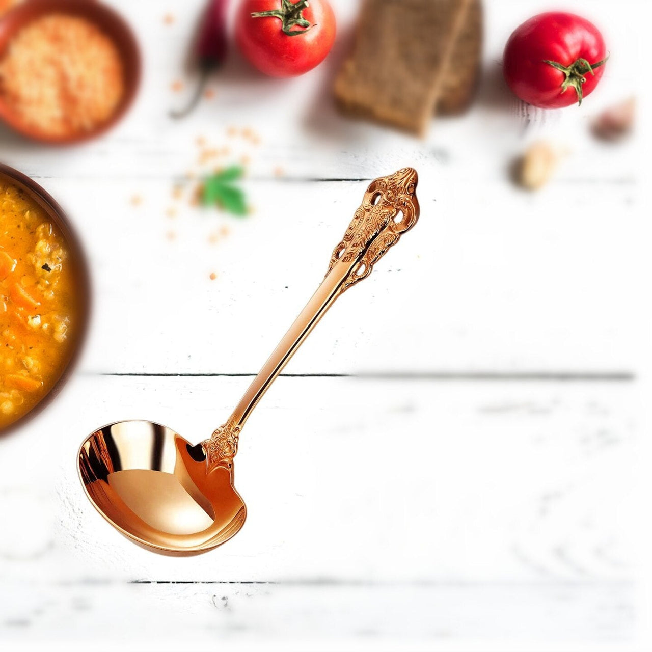 Gravy Ladle Set - 18/10 Gold Accent Stainless Steel - Casatrail.com