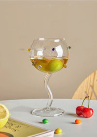 Thumbnail for Hand Blown Rainbow Sprinkles Wine Glasses
