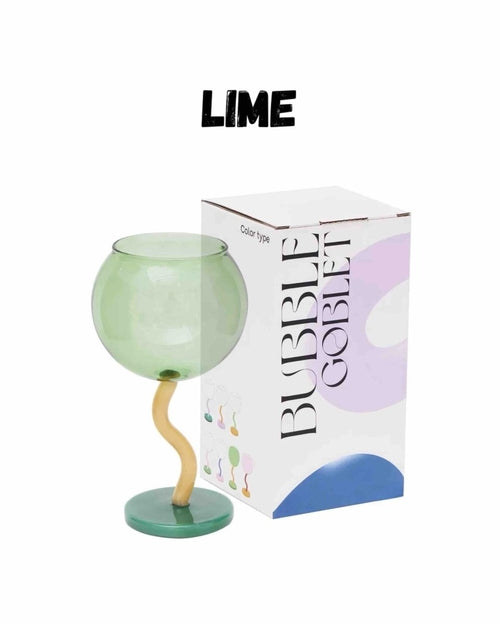 Handblown Bubble Wine Glass
