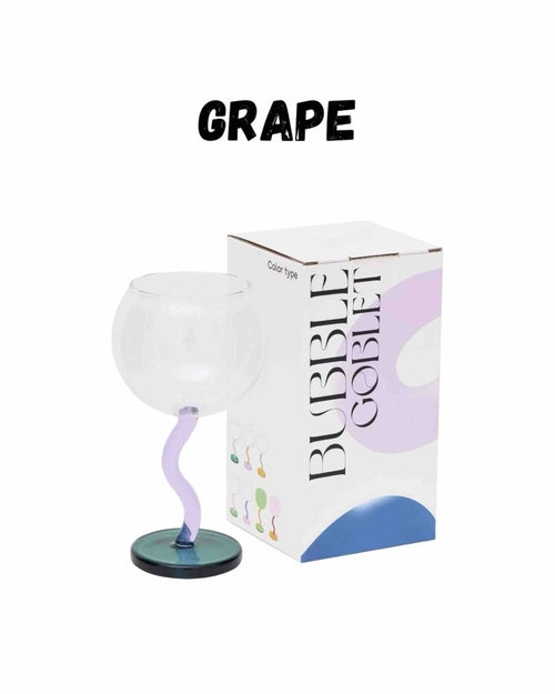 Handblown Bubble Wine Glass