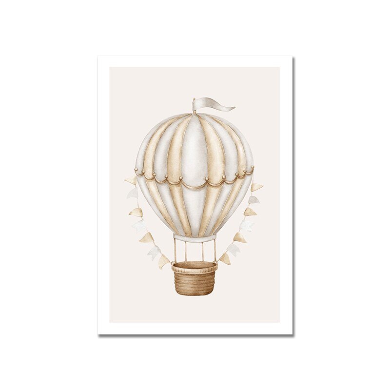 Hot Air Balloon Bear Canvas Nursery Art - Casatrail.com