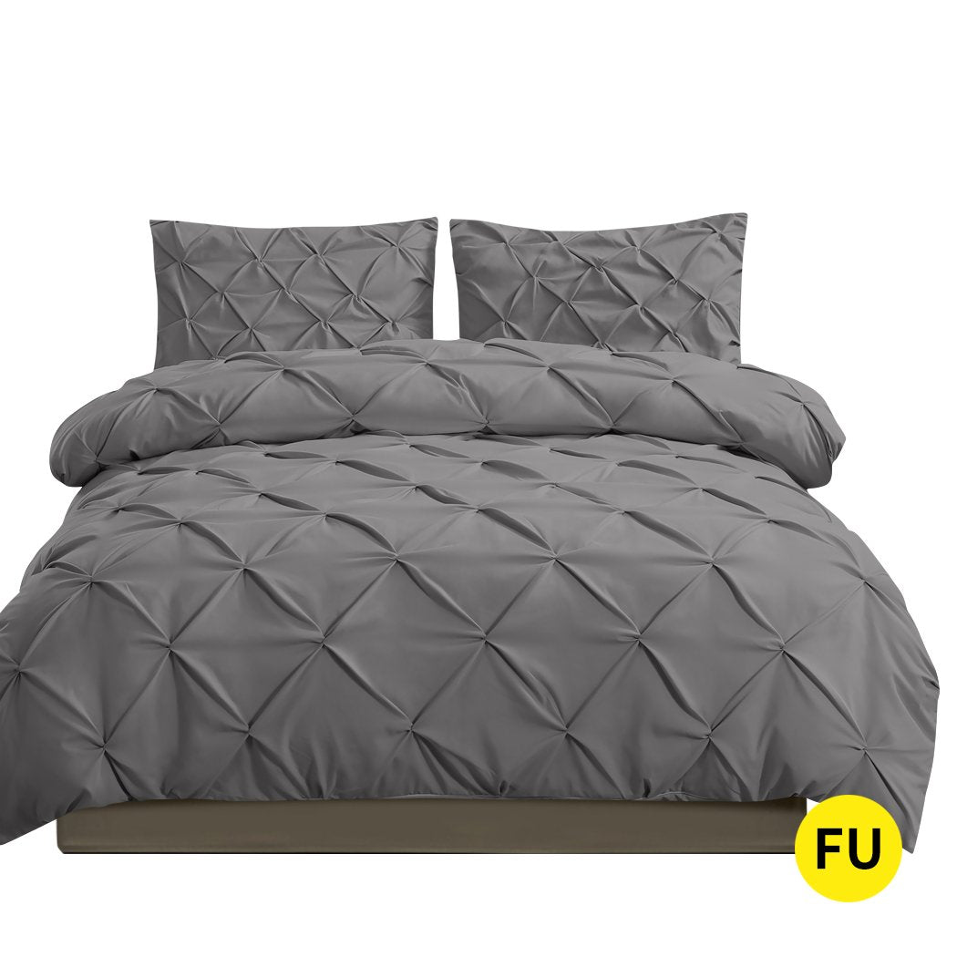 Diamond Pintuck Duvet Cover Pillow Case Set in Full Size