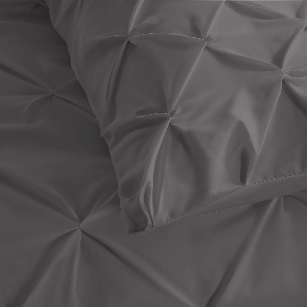 Diamond Pintuck Duvet Cover Pillow Case Set in Full Size