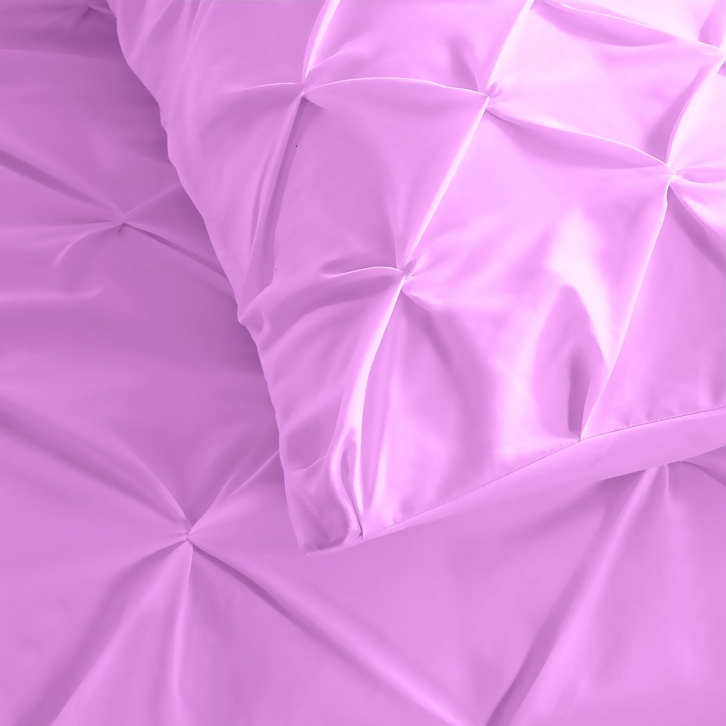 Diamond Pintuck Duvet Cover Pillow Case Set in Super King Size