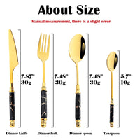 Thumbnail for Imitation Ceramic Gold Dinnerware Set with Stainless Steel Flatware - Casatrail.com