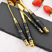 Thumbnail for Imitation Ceramic Gold Dinnerware Set with Stainless Steel Flatware - Casatrail.com