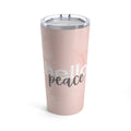 Peach Marble Hello Peace Travel Mug