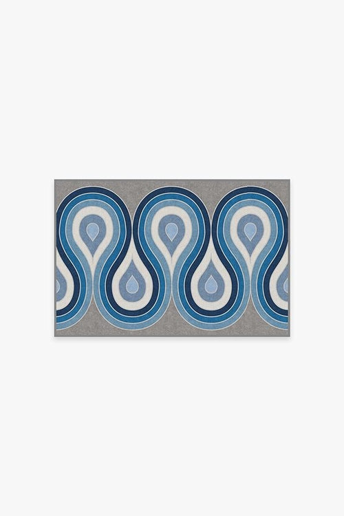 Jonathan Adler Milano Blue Steel Tufted Rug
