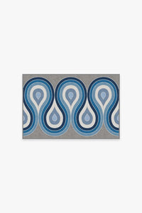 Thumbnail for Jonathan Adler Milano Blue Steel Tufted Rug