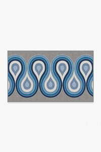 Thumbnail for Jonathan Adler Milano Blue Steel Tufted Rug